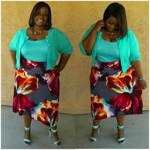 Ashley Stewart Floral Skirt